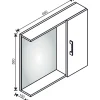 Specchio con armadietto a destra 66x58 cm bianco venato Clivia