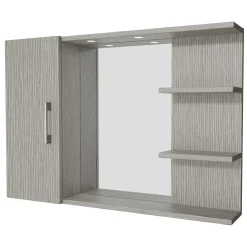 Specchio con armadietto e mensole 83x58 cm grigio venato Clivia