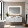 Specchio con cornice satinata 1,5 cm retroilluminata LED MIRA 90x60 cm