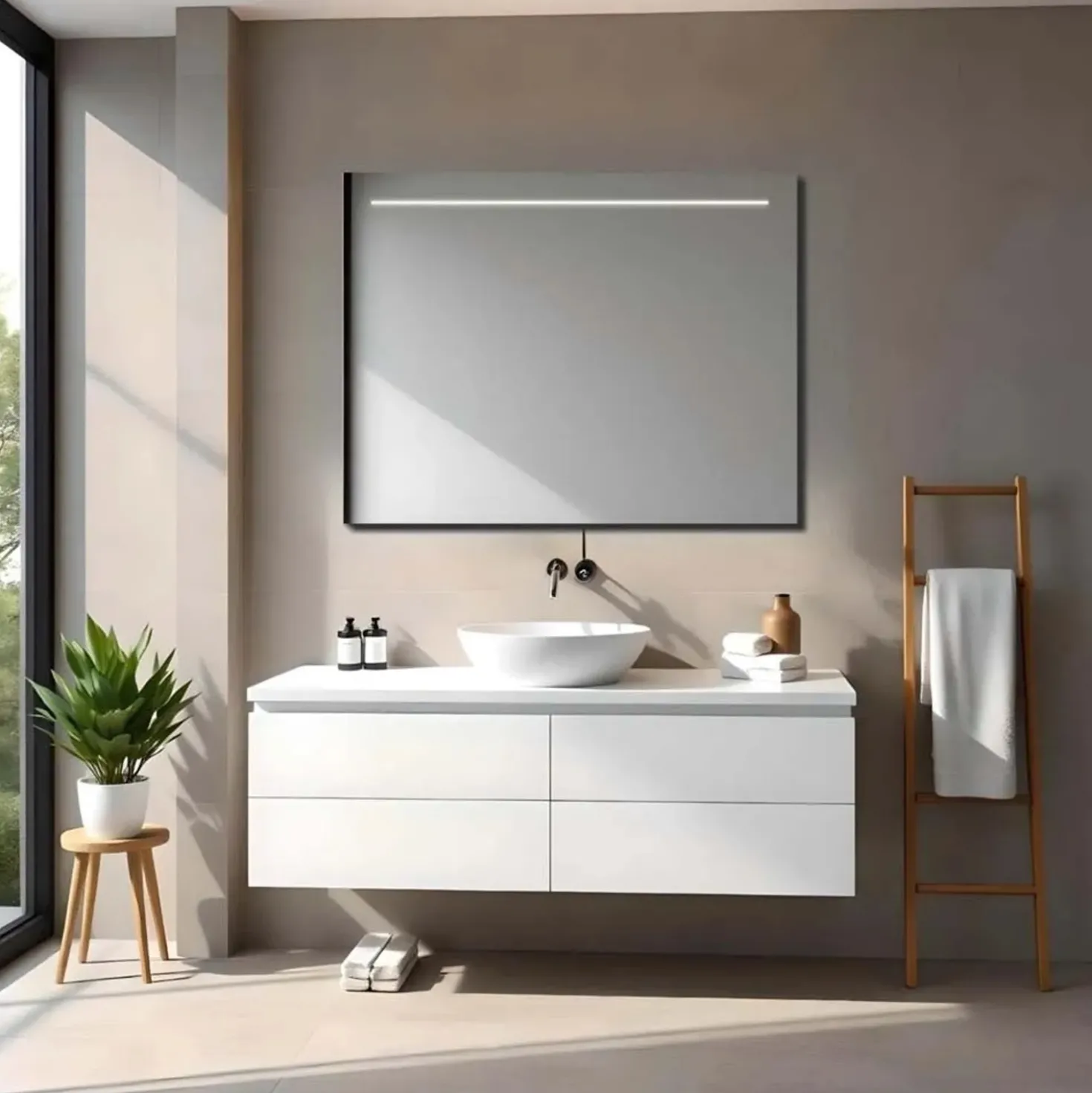 Specchio con fascia retroilluminata VALDUS 90x60 cm