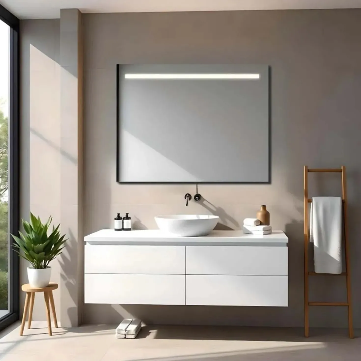 Specchio con fascia retroilluminata LED LILITH 90x60 cm
