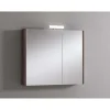 Specchio contenit. 2 ante con lampada rovere scuro 80x70x15,5 cm