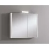 Specchio contenitore 2 ante con lampada bianco 80x70x15,5 cm