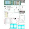 Specchio contenitore bagno a 2 ante e mensole unilaterali 680x1100x150 cm bianco