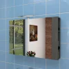 Specchio contenitore bagno a 2 ante e mensole unialterali 680x1100x150 cm olmo s