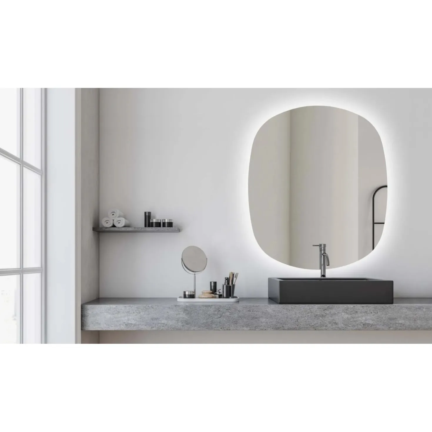 Specchio da bagno Nora LED 70x78 cm