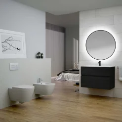 Specchio da bagno Sharon Round Black Ø 80 cm nero
