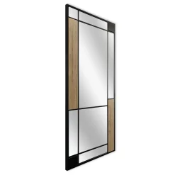 Specchio da parete Loft Two-Tone 60x150 cm rovere nero