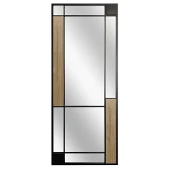 Specchio da parete Loft Two-Tone 60x150 cm rovere nero