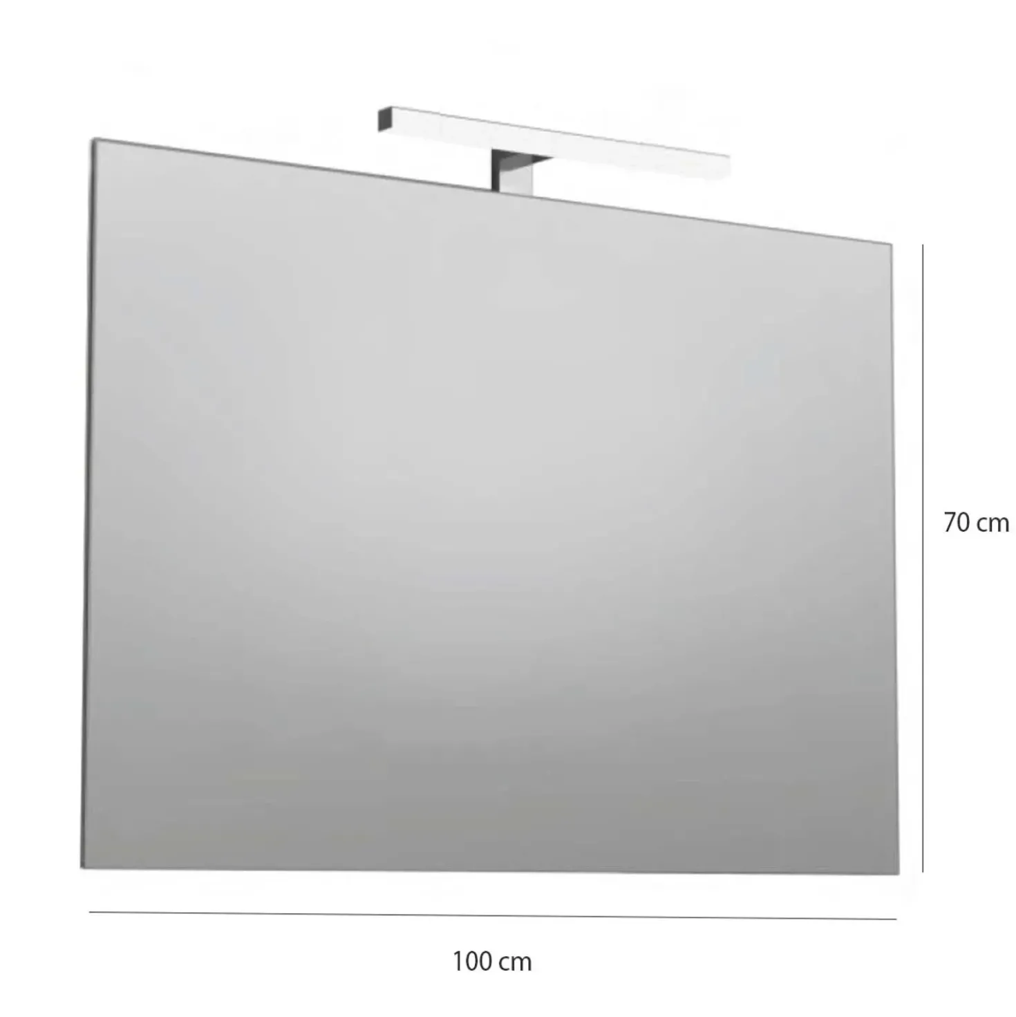 Specchio filo lucido TAKE 100x70 cm reversibile con lampada led