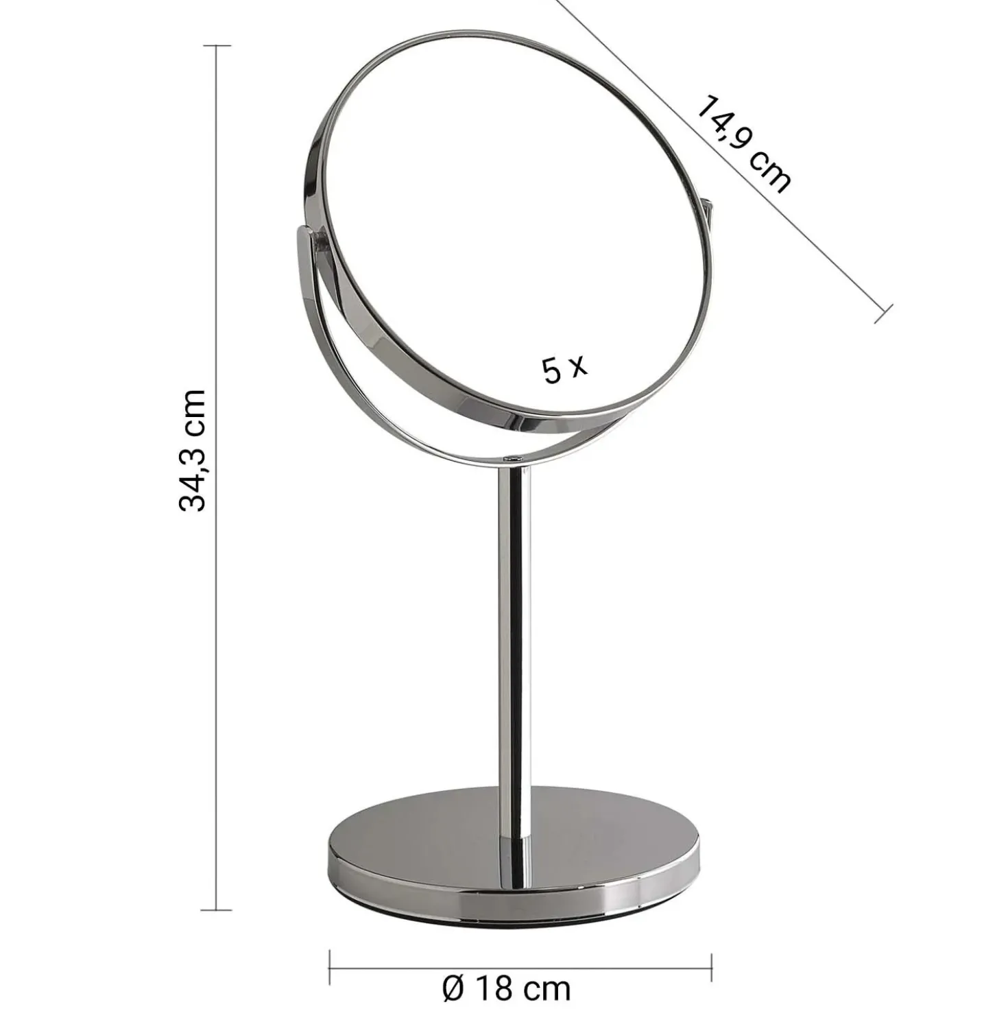 Specchio ingranditore Anna 5x bifacciale cromo