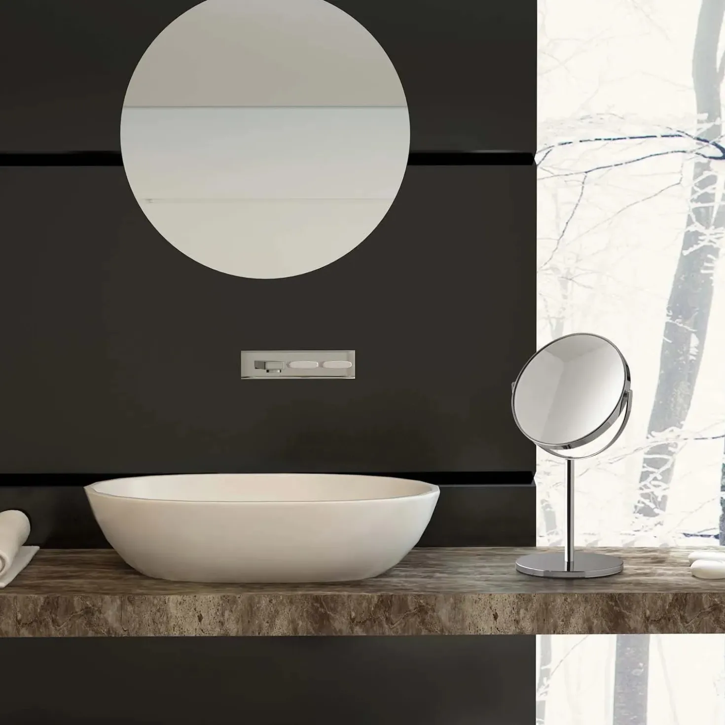Specchio ingranditore Anna 5x bifacciale cromo