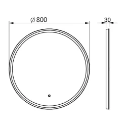 Specchio Led bagno Mia Round ø 80 cm