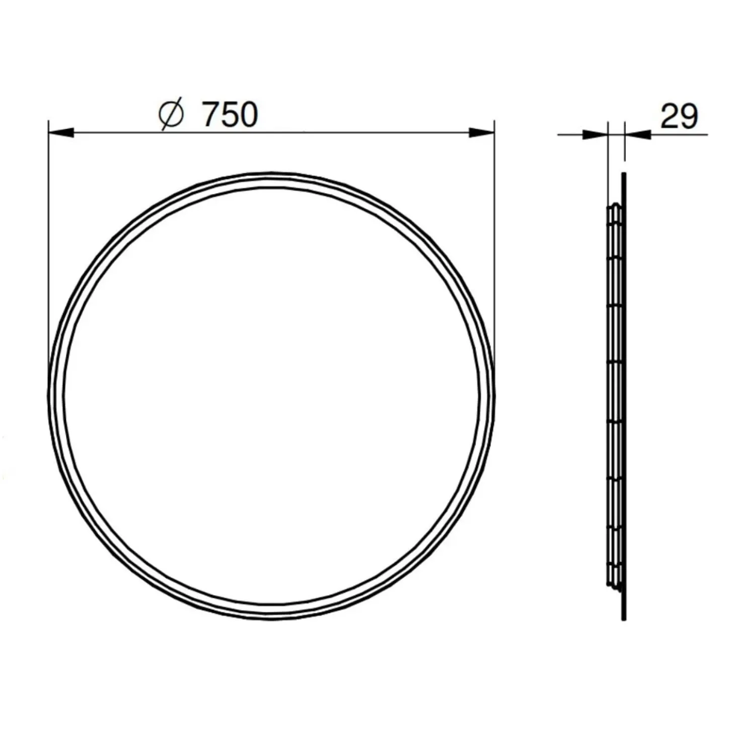 Specchio Led bagno Uma Round ø 75 cm