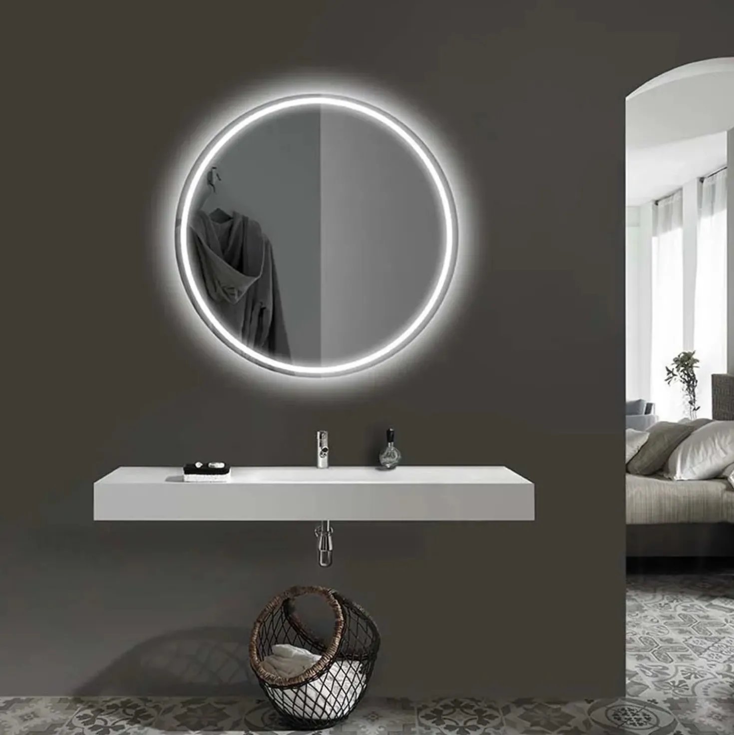 Specchio Led bagno Uma Round ø 75 cm