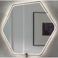 Specchio Led Colette con profilo nero 79x70 cm