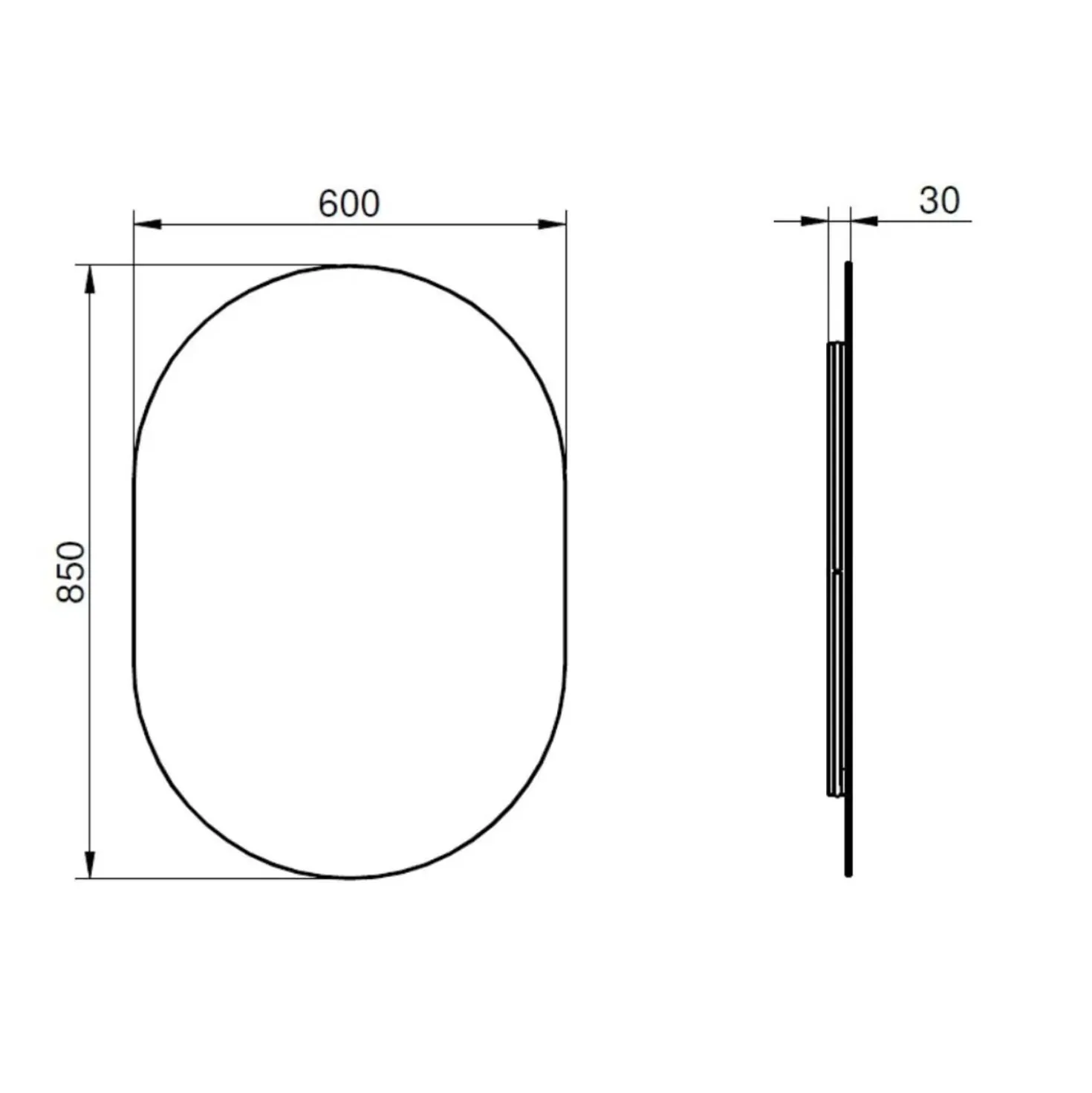 Specchio Led per Bagno Denise 60x85 cm
