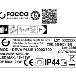Specchio Led per Bagno Deva Plus 100x70 cm