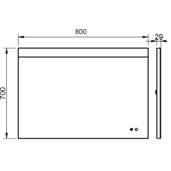 Specchio Led per Bagno Deva Plus 80x70 cm