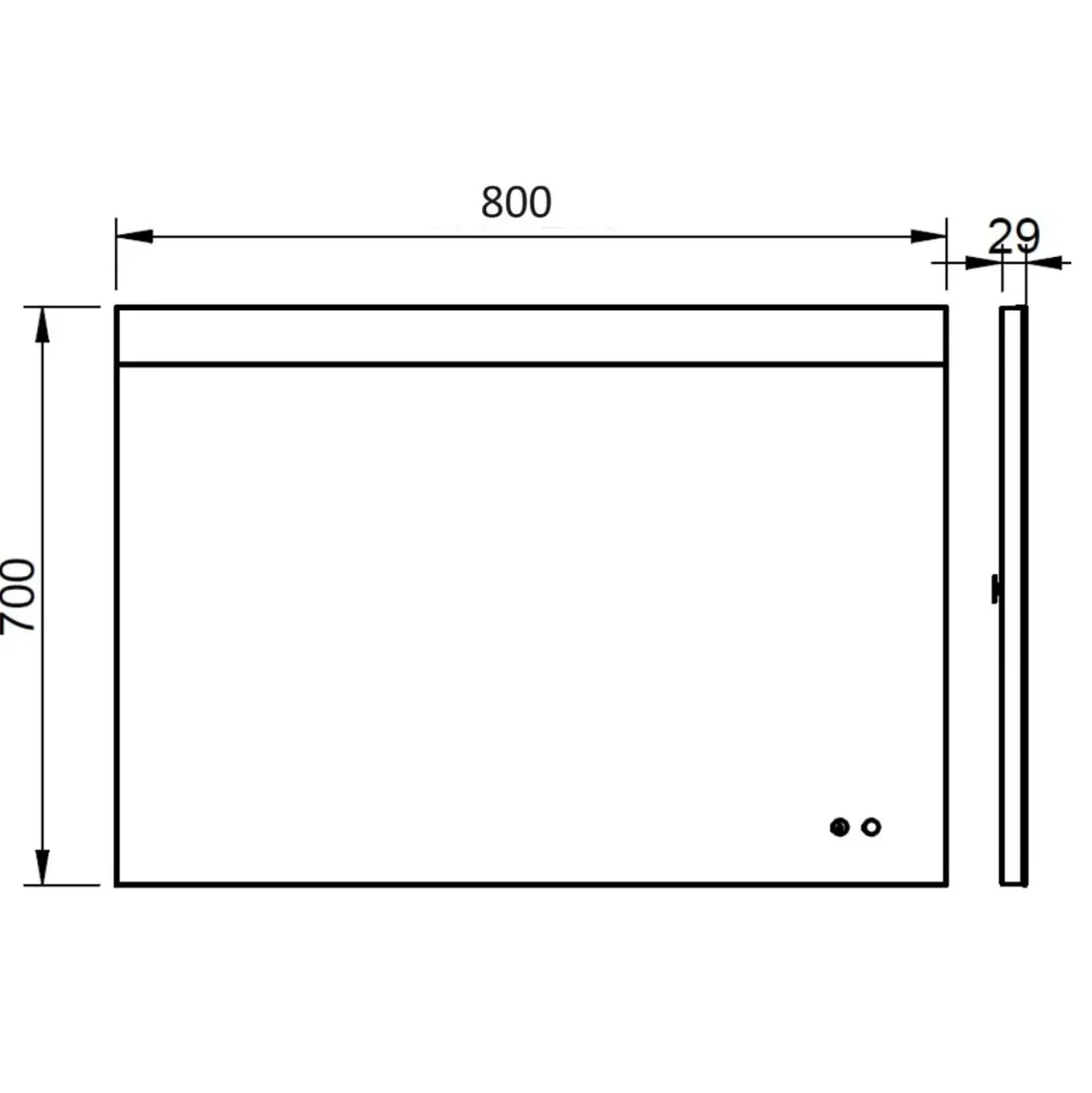 Specchio Led per Bagno Deva Plus 80x70 cm