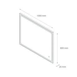 Specchio LED per bagno Mia 100x80 cm
