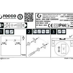 Specchio Led per Bagno Mia Dimmerabile 120x80 cm