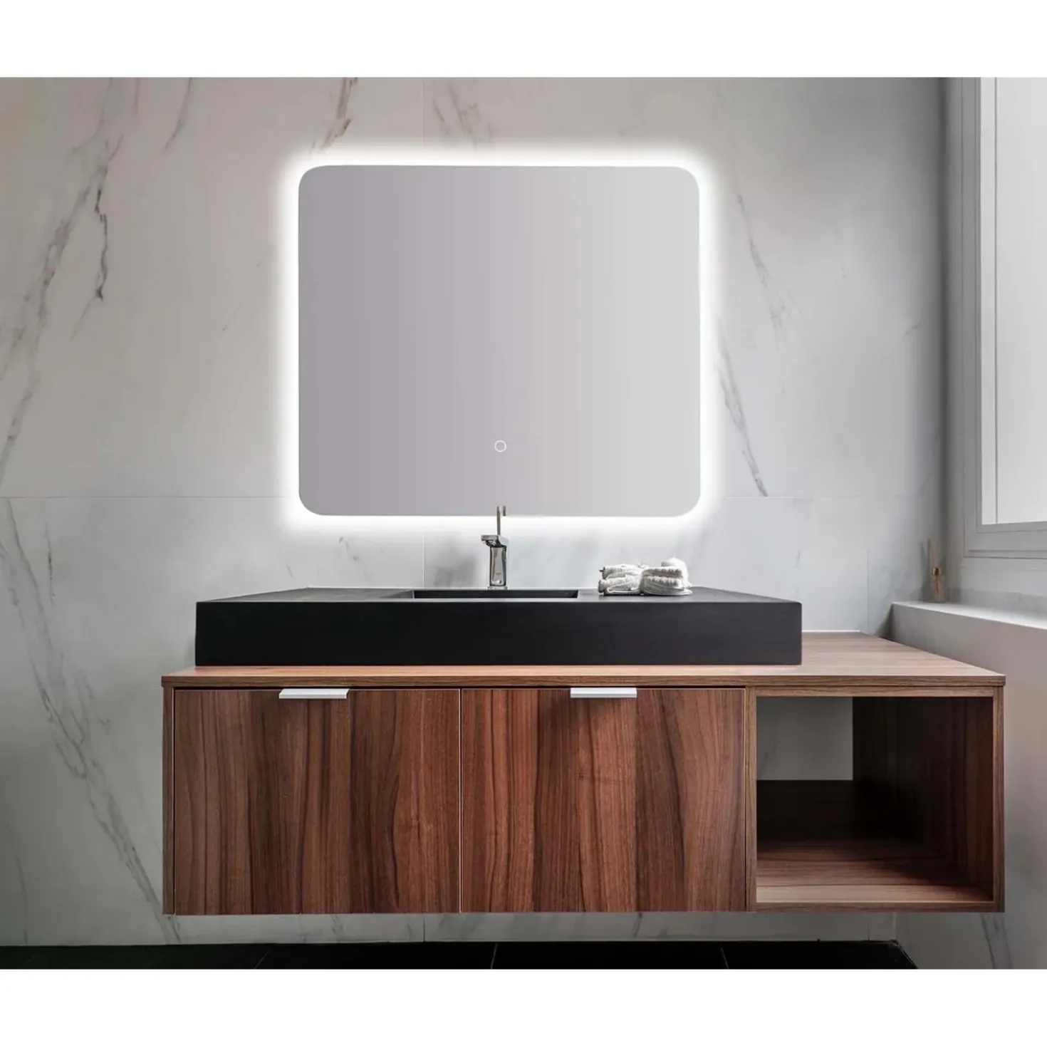 Specchio Led per Bagno Organic 80x70 cm