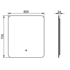Specchio Led per Bagno Organic 80x70 cm