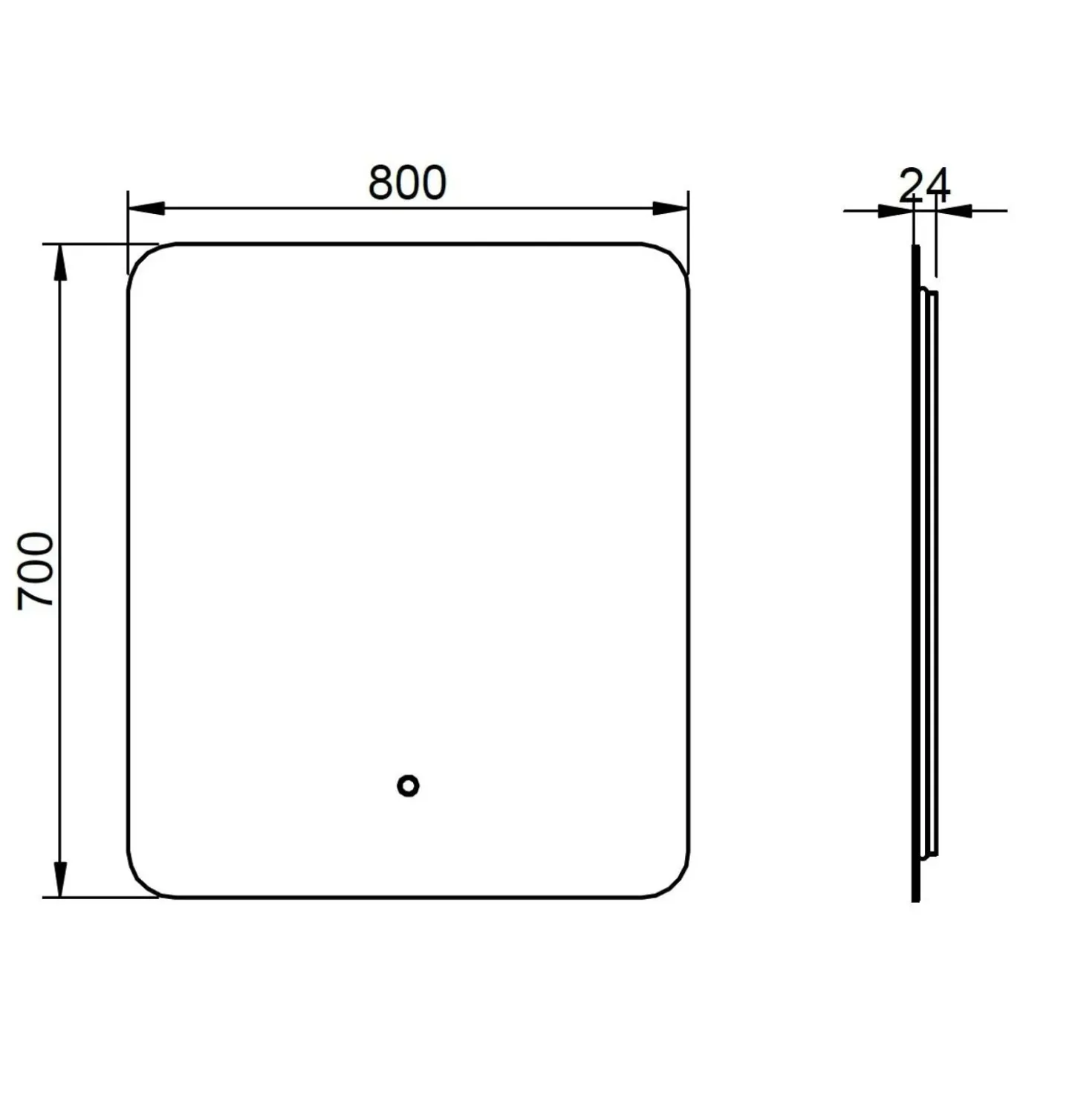 Specchio Led per Bagno Organic 80x70 cm