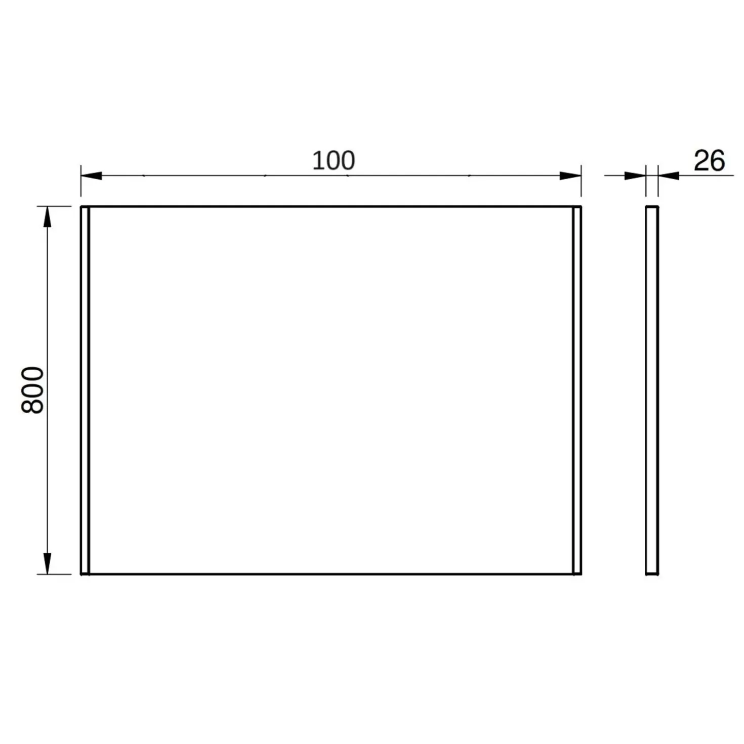 Specchio per bagno Megan nero 100x80 cm