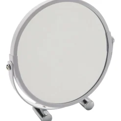 Specchio tondo con ingranditore Monica bianco