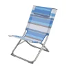 Spiaggina da mare pieghevole con cuscino poggiatesta in acciaio e Textilen blu