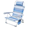 Spiaggina da mare pieghevole con braccioli e cuscino alluminio e Textilen blu