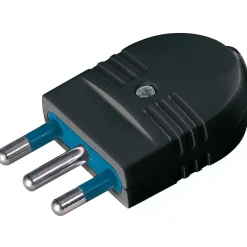 Spina 16 A 2P+T uscita cavo assiale nera