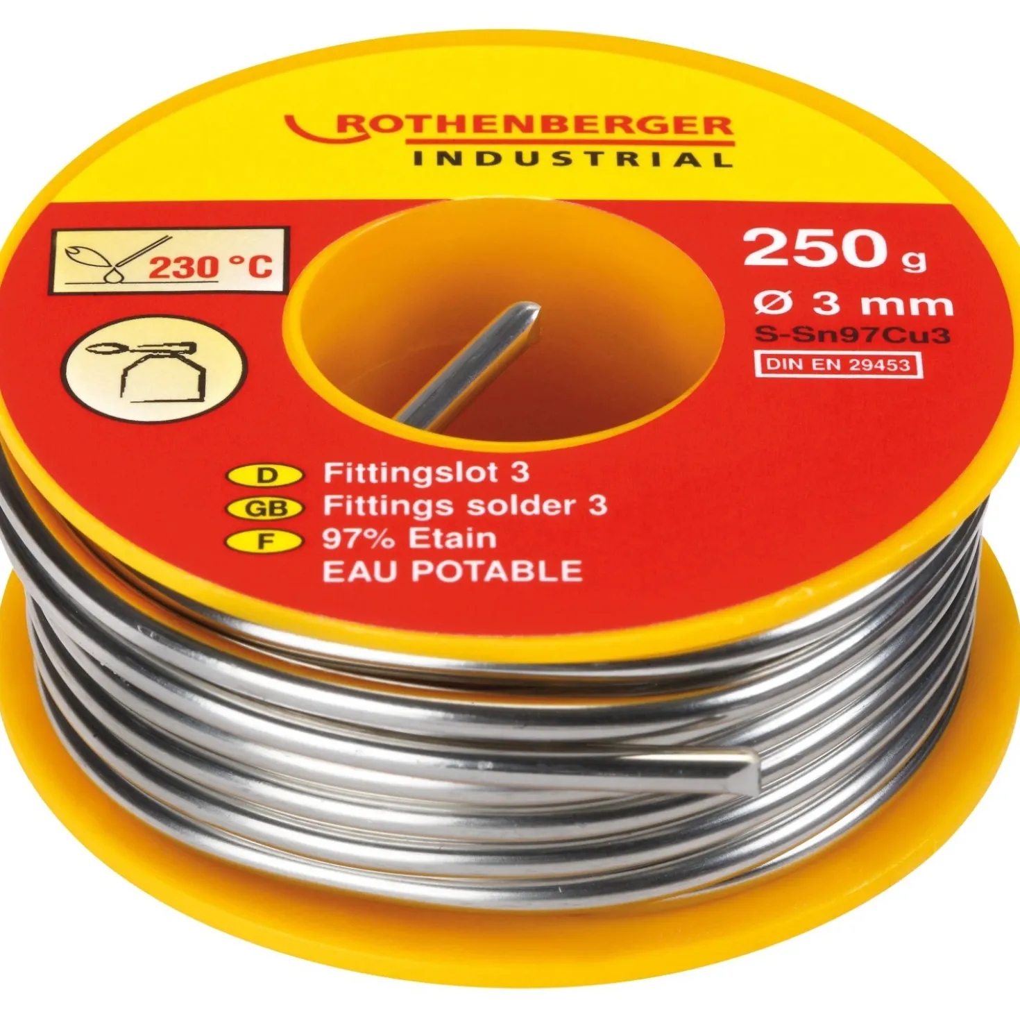 Stagno in filo ROTHENBERGER 250 g, 3 mm