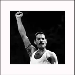 Stampa con cornice Freddy mercury nero 40x40 cm