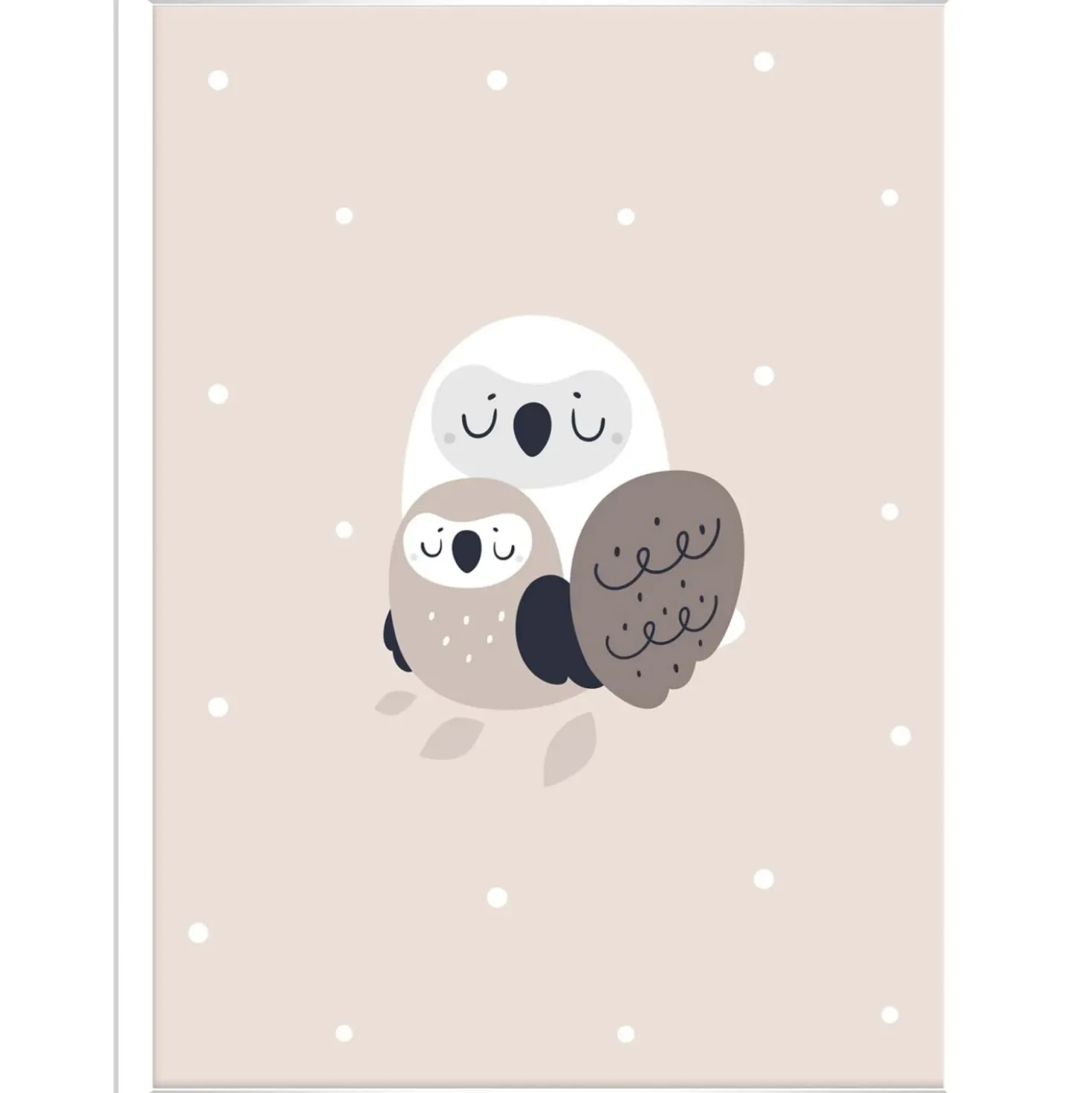 Stampa con cornice Owl bianco 30x40 cm