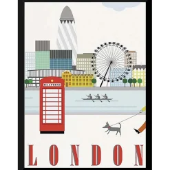 Stampa incorniciata disegno di Londra 30x40 cm