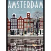 Stampa incorniciata riproduzione Amsterdam 50x70 cm