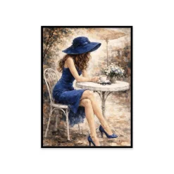 Stampa incorniciata 30x40 cm woman in blue