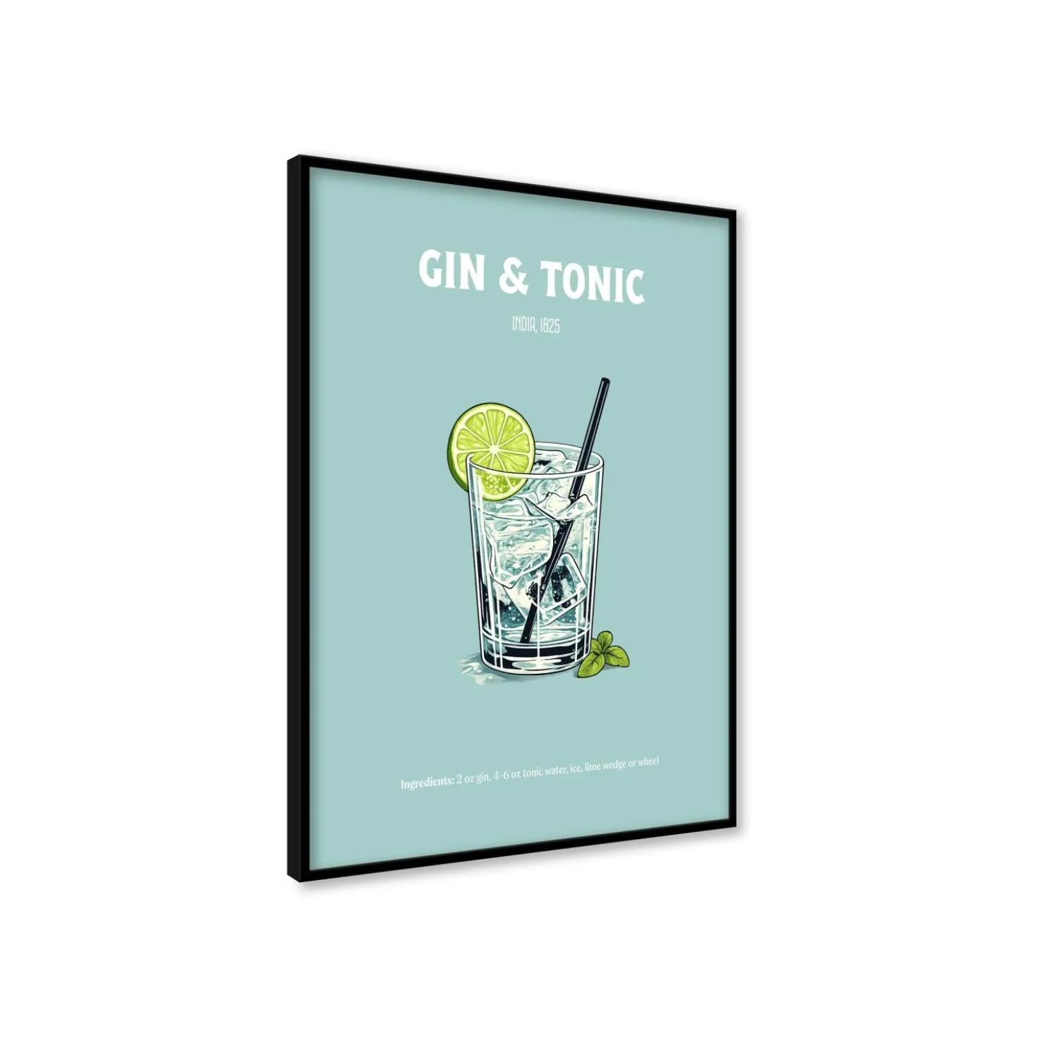 Stampa incorniciata 30x40 cm gin tonic