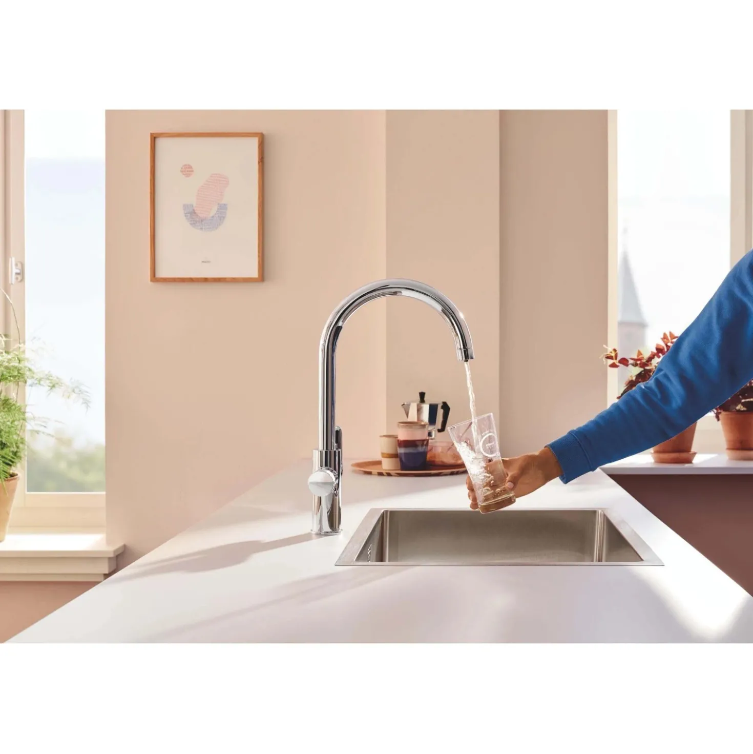 Starter kit con filtro ai carboni attivi GROHE Blue Pure StartCurve Cromo