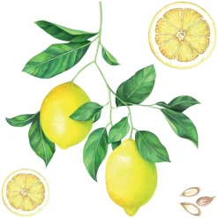 Stciker adesivo Lemons 2 fogli decorazione per parete 31x31 cm