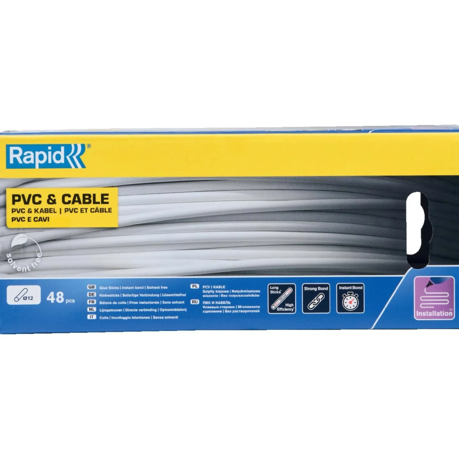 Stick di Colla Rapid per PVC e Cavo da 12 mm Bianco