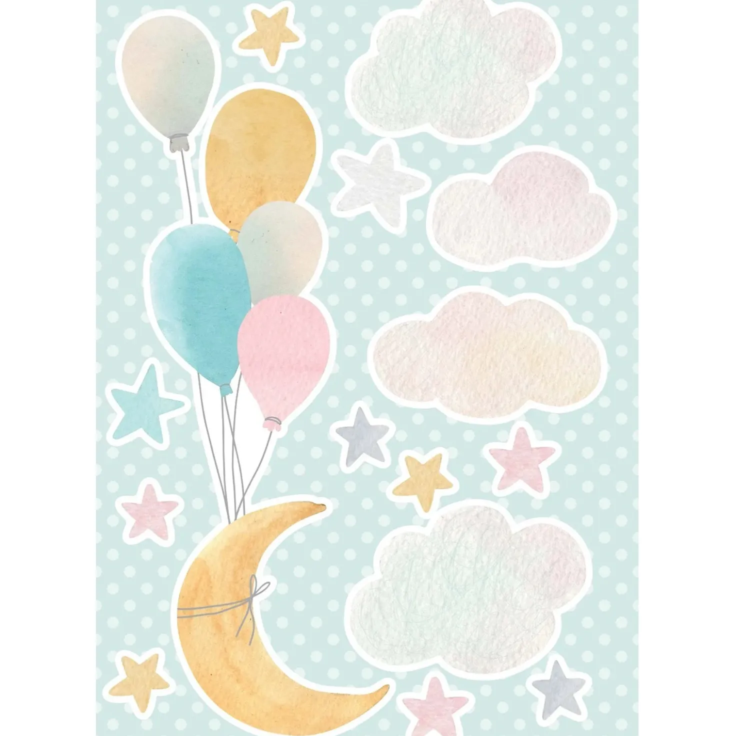 Sticker adesivo Sky 2 fogli decorazione per parete 47x67 cm