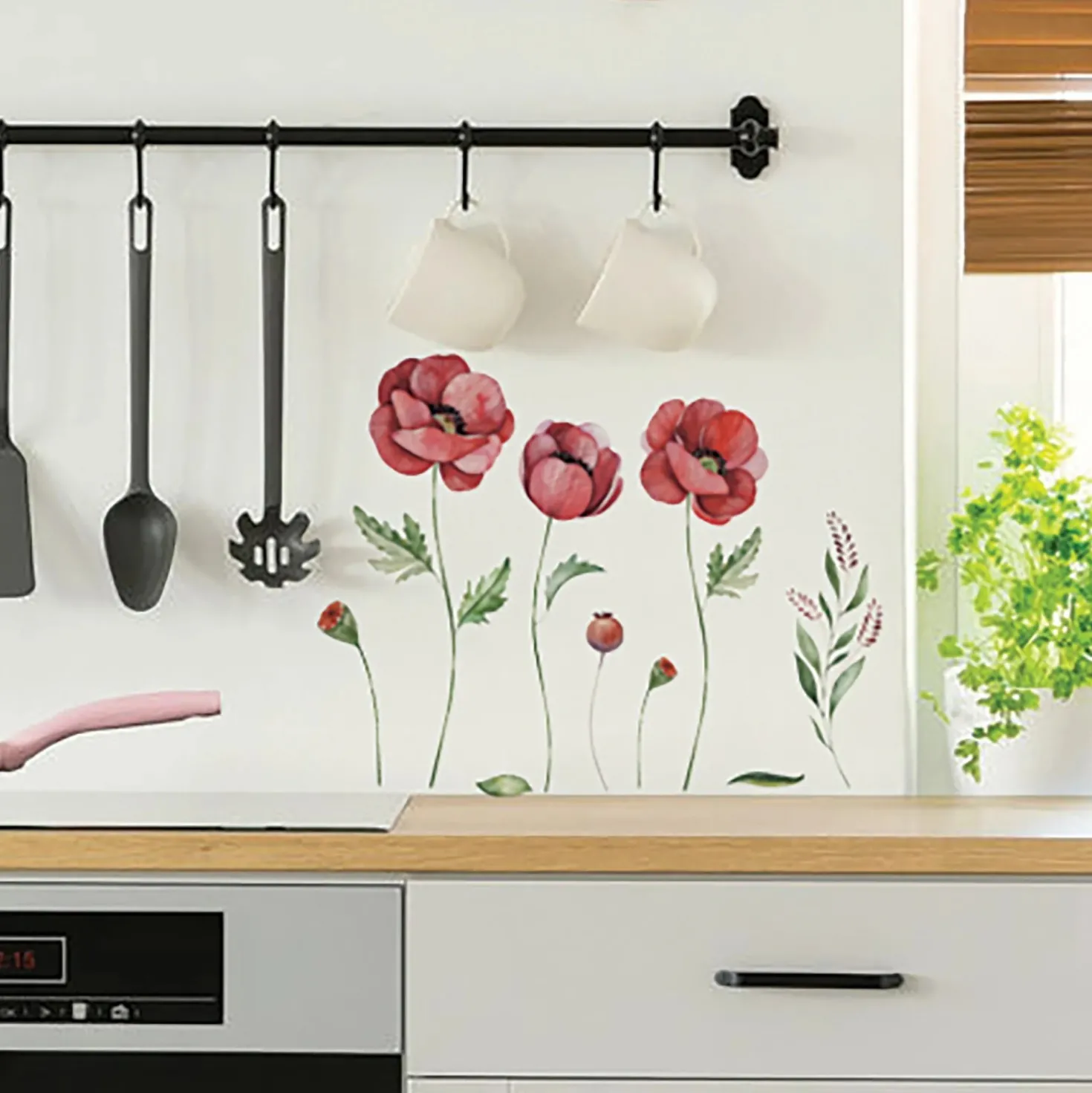 Sticker autoadesivo 2fg 15x31 cm poppies