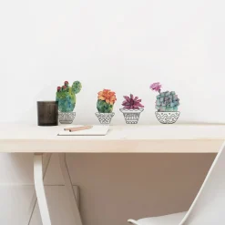 Sticker autoadesivo 2fg 15x31 cm cactus vases