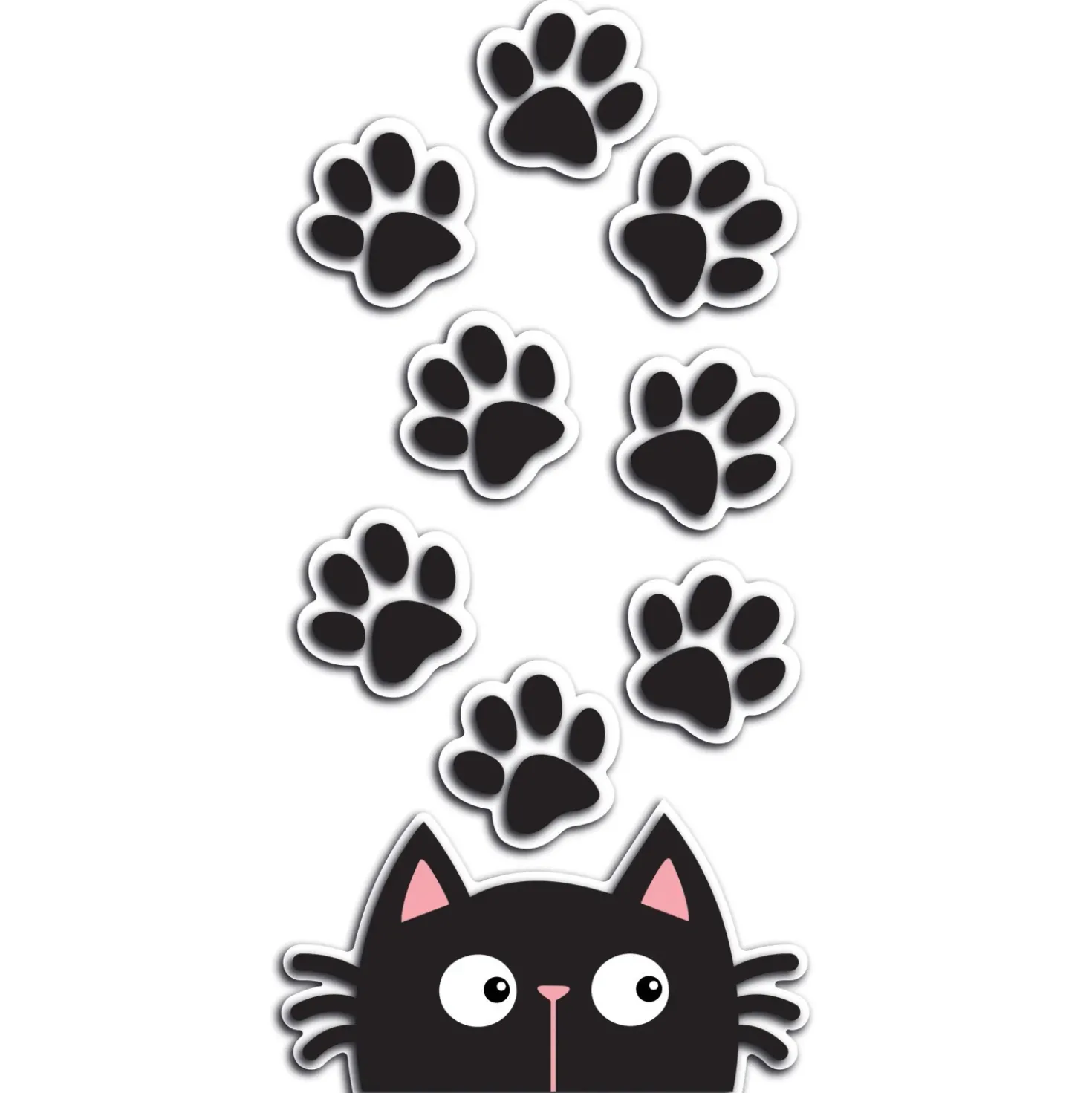 Sticker autoadesivo in foam 1fg 15x31 cm cat & paws