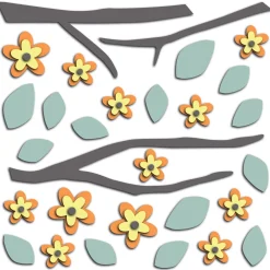 Sticker autoadesivo in foam 1fg 31x31 cm yellow branch