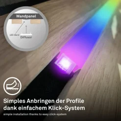 Striscia 147 LED Pimp your Panel 650 lm bianco caldo RGB 2,6 m x 1 cm bianco